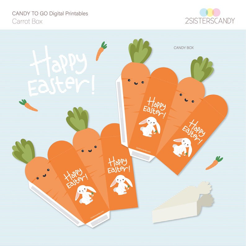 Easter Carrot Box Digital File Download Letter size PDF