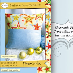Cross Stitch Pattern.Christmas Cross Stitch Pattern. Cross Stitch Pillowcase. Needlework.