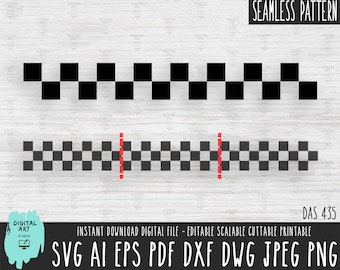 Checkered Pattern 2 lines SVG, Seamless Checker black vector, Checker Finish line Cricut/Silhouette, Racing Checker Digital Download png 435
