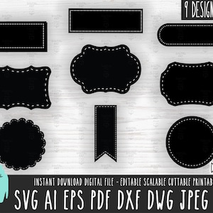 TAG svg Bundle Gift Tag svg LABEL Template Gift Stitch Tag Cut Price Tags Custom Cricut Cloth Tag png Download instantâneo Uso comercial 703