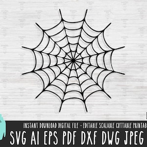 May include: Black and white silhouette of a spider web.  The web is a circular shape with a central hub and radiating lines.  The web is a common Halloween decoration.
