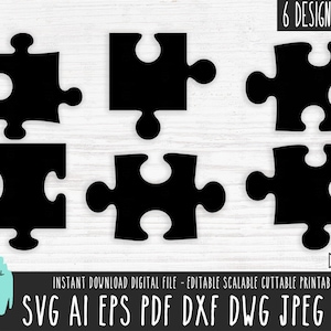 Puzzle Pieces pack SVG, silhouette vector file, puzzle Cricut/Silhouette/Procreate, digital download pieces png dxf pdf 557
