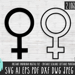 Weibliche solide Zeichen SVG, weibliche Umriss Symbol Vektor-Datei, weibliche Zeichen Umriss Cricut Silhouette, Frau Emblem digitaler Download svg png 416