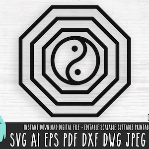 Símbolo Yin Yang svg, Yin Yang Clipart, arquivo de corte para impressão Yin Yang, Om Yoga Svg, silhueta Indi Cricut, dualismo Balance Mantra digital 472