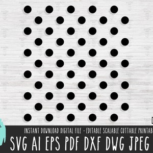 Peut inclure: Motif de pois noirs et blancs sur fond blanc. Le motif est composé de 49 cercles.