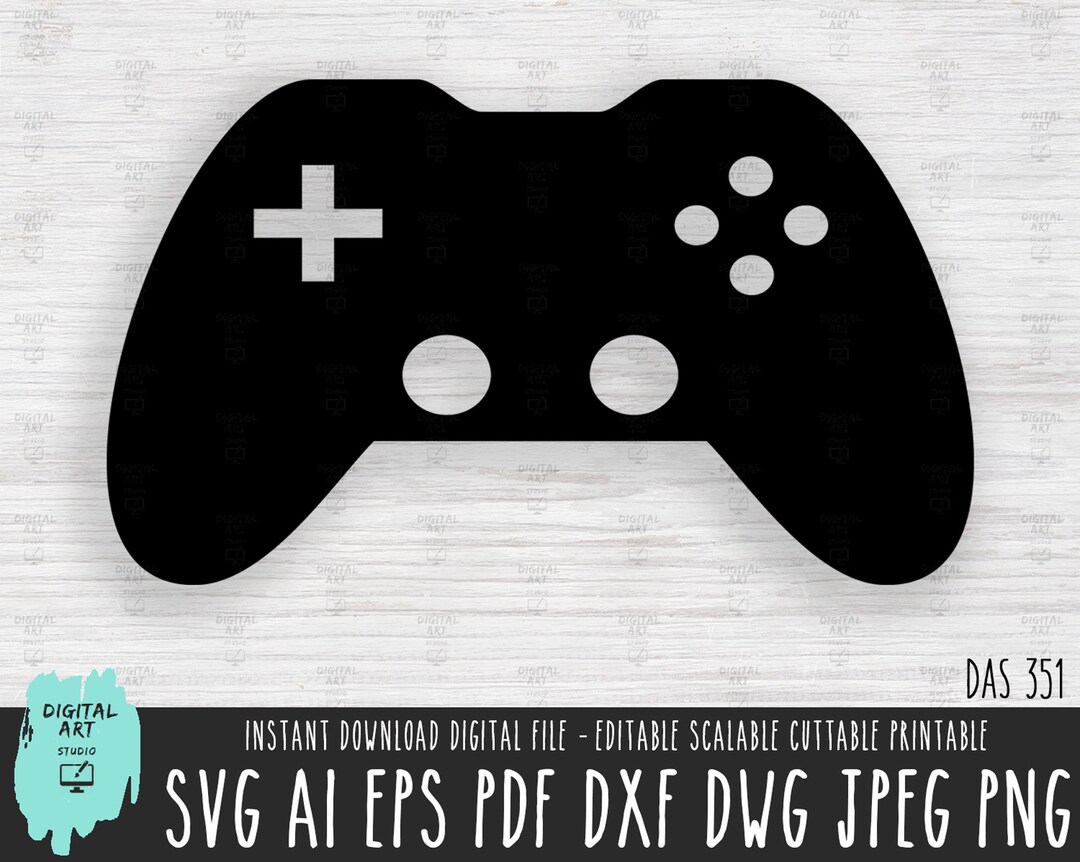Video Game Controller Icon SVG, Joystick Silhouette (digital Download ...