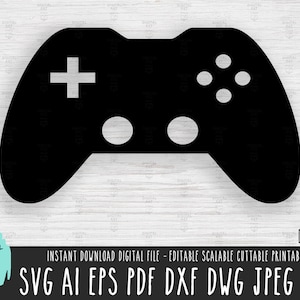Videospiel solide SVG, Vektordatei für das Steuerrad Symbol, Stickspiel Symbol Controller Silhouette Cricut Procreate, Ps4 Gaming digitaler Download PNG 351