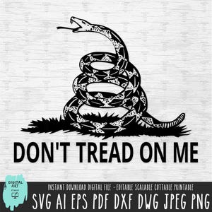 Não pise em mim em camadas svg Não pise em mim máquina de corte de bandeira de cobra Não pise em mim Clipart Cricut Procreate digital download 226