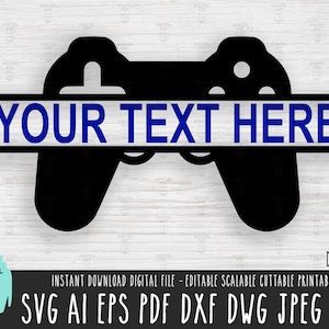 ジョイスティックアイコンモノグラムSVG、コマンドモノグラムベクターファイル、PSジョイスティック名フレームシルエットクリカット、ゲームコントローラーデジタルダウンロードpng 372