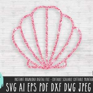 Esquema del icono de Sea Shell SVG, archivo vectorial Sea Shell, SeaShell Illustration Cricut/Silhouette/Procreate, Sea Shell descarga digital png pdf 213