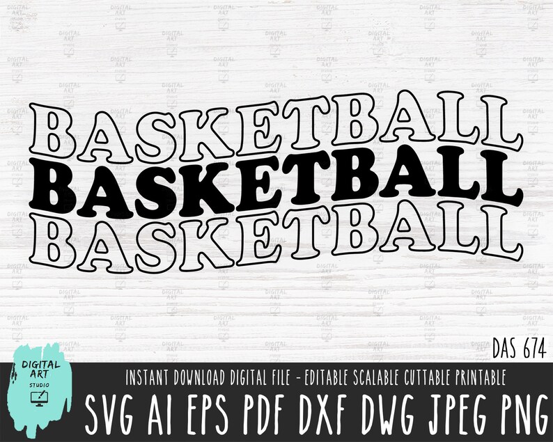 Basketball Wavy Text SVG, PNG, Cricut (digital Download) - Etsy