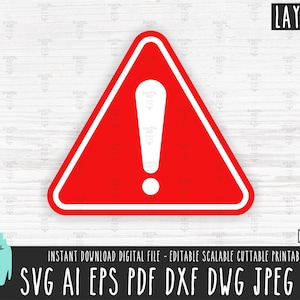 警告サイン svg 警告 png 感嘆符 クリップアート png 警告 カットファイル ベクターファイル 注意 Cricut シルエット アラーム デジタルダウンロード dxf jpg 593