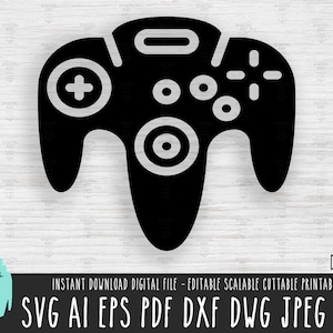 ビデオゲーム コントローラー ソリッド SVG、コマンド アイコン ベクター ファイル、ジョイスティック アイコン シルエット Cricut Procreate、PS4 ゲーム デジタル ダウンロード SVG PNG 352