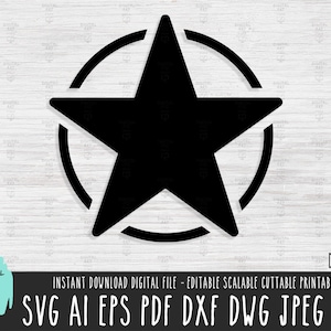 Insigne étoile de l'armée SVG, téléchargement numérique héros soldat, fichier vectoriel de récompense soldat, clipart emblème de la marine, insigne militaire Cricut png 398