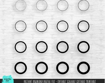 SVG-bundel met cirkelomtrek, frame-clipart (digitale download)