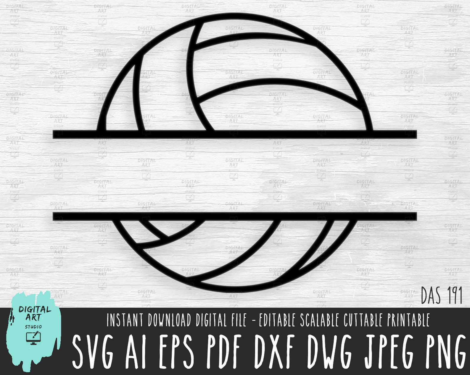 Volleyball Ball Monogram SVG Volleyball Ball Vector File - Etsy