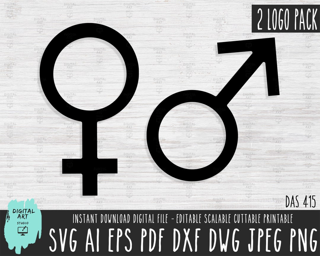 Male Female Sign Pack SVG, Female Male Outline Symbol Vector File, Man ...