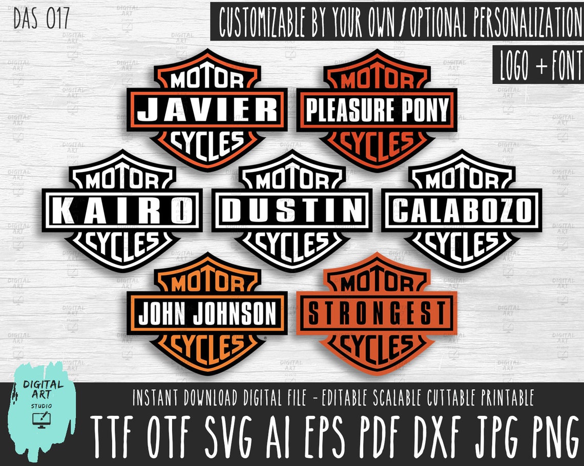 Harley Davidson logo Template and font installable in PC/Mac Etsy Harley Davidson logo Template and font installable in PC/Mac Etsy