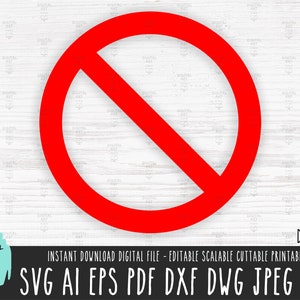 VERBOD teken SVG verbod png beperkt vectorbestand NIET knippen bestand clipart beperkt Cricut silhouet digitale download DXF 592
