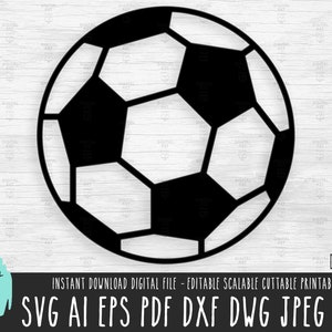 Soccer Ball icon SVG, Soccer Ball vector file, Soccer Ball Illustration Cricut/Silhouette/Procreate,Soccer ball digital download pdf png 188