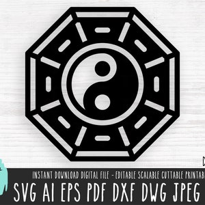 Símbolo Yin Yang sólido svg, Yin Yang Clipart Arquivo de corte para impressão, Yoga Indi Cricut Silhouette, Dualism Balance Mantra svg digital download 475