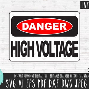 HIGH VOLTAGE DANGER sign svg Strom png Spannung Zeichen Vektor Datei Power cutfile Clipart Vorsicht Cricut Electric digitaler download dxf 600