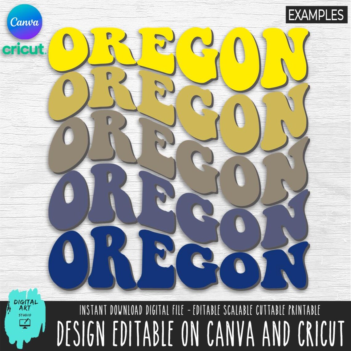 Wavy Stacked Alphabet, Canva Template, SVG Letters (digital Download ...