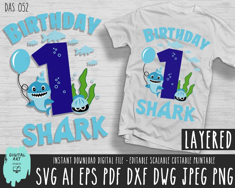 Download Shark Boy svg Baby Shark first Birthday 1 year old ...