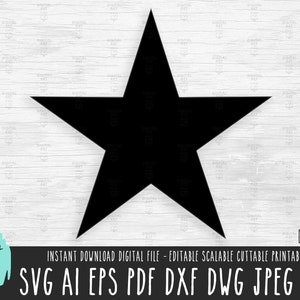 Stern solide Symbol SVG, Sternform Vektor-Datei, Stern Illustration Cricut/Silhouette/Procreate, Sternhimmel digitaler Download, Sterndatei png pdf 192