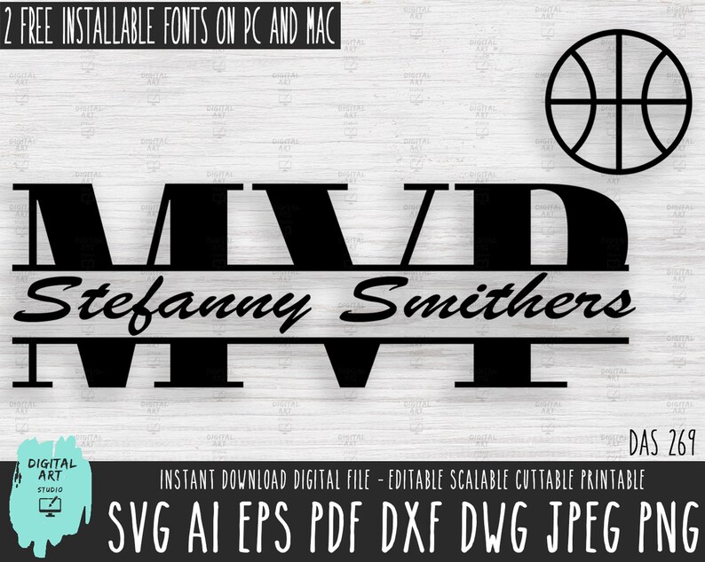Basketball MVP Monogram SVG, Vector File (digital Download) - Etsy Canada