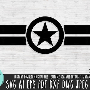 Héros de l'armée Star Insignia SVG, téléchargement numérique de soldat, fichier vectoriel de récompense de soldat, clipart emblème de la marine, insigne militaire Cricut png 400