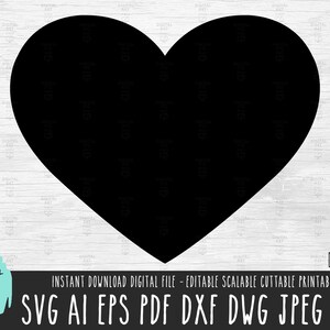 Ícone sólido de coração SVG, arquivo vetorial em forma de coração, ilustração de coração Cricut / Silhouette / Procreate, download digital de coração, coração png pdf 193