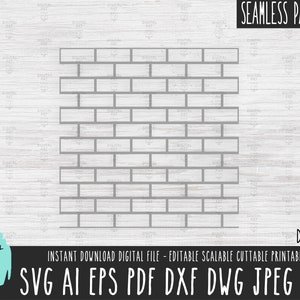 May include: A seamless pattern of gray brickwork on a white woodgrain background. The pattern is a simple, repeating design of rectangular bricks.