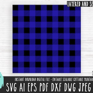 以下が含まれることがあります： 青と黒のbuffalo plaidのデザインを特徴とする、シームレスで重ねられたデジタルペーパーパターン。このパターンは、クラフト、スクラップブッキング、デジタルデザインプロジェクトに最適です。