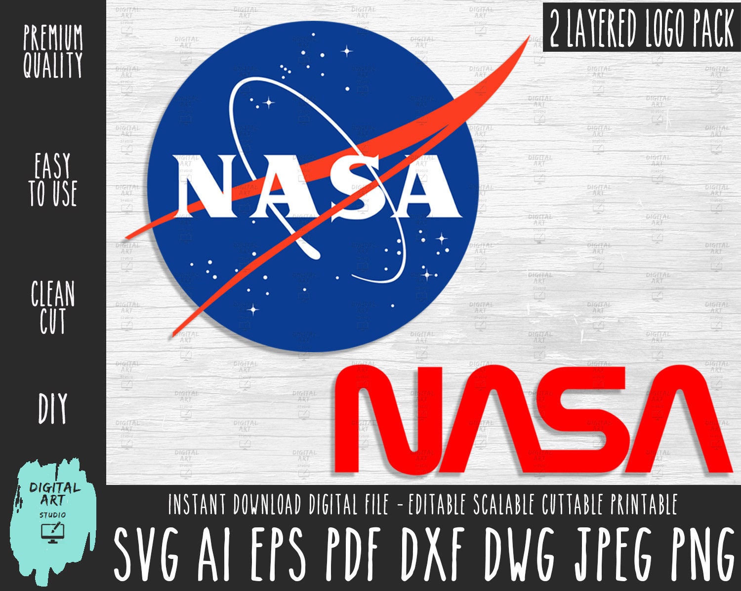 Nasa Logo Svg Layered Pack Nasa Logo Printable Clipartnasa Etsy