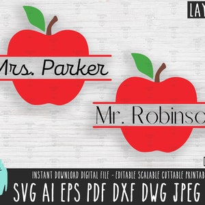 Lehrer Apfel Monogramm SVG, Schüler Apfel Monogramm - Vektor-Datei, Monogramm Silhouette Cricut Procreate, Apple digitaler Download png 373