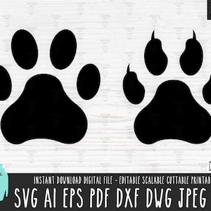 CAT DOG paw pack svg Cat Paw png Dog Paw vector Cricut Cat footprint png Dog digital download Animal track cut file footprint dxf pdf 647