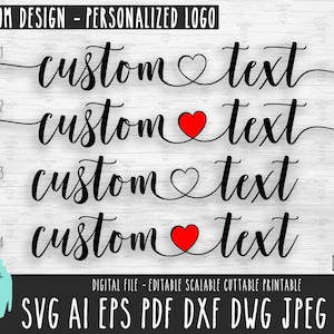 Nome personalizzato / testo / script SVG, file digitale di formulazione personalizzato, nome personalizzato / testo / file vettoriale di progettazione dello script in 1 giorno lavorativo per stampare e tagliare