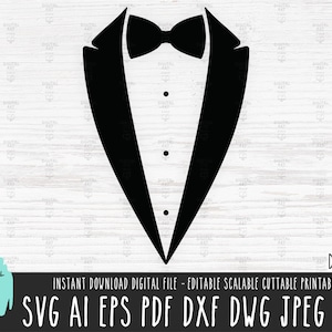 TUXEDO Papillon SVG TUXEDO file vettoriale Sposo Tuxedo Clipart Abito Cravatta Abito Matrimonio Sposo Cricut Sublimazione Sposo png download digitale 660