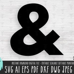 E commerciale solido SVG, e download digitale icona, file vettoriale simbolo carattere Catchword, clipart E commerciale Cricut Silhouette, e png jpg svg 438