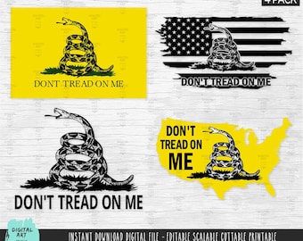 Don&#39;t Tread On Me layered bundle svg Don&#39;t Tread On Me snake flag Cutting Machine Clipart Don&#39;t tread Cricut Procreate digital download 225