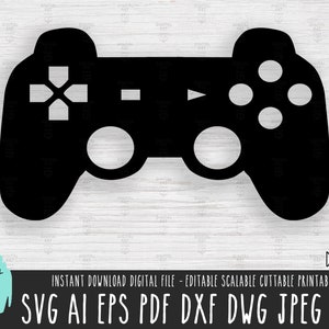 Videospiel-Kommando-Symbol SVG, feste Vektordatei,Joystick-Symbol Silhouette Cricut Procreate, Ps4 Ps5 Gaming digitaler Download PNG 348