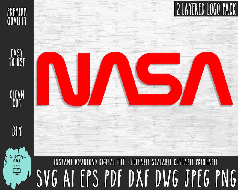 NASA logo svg layered pack Nasa logo Printable ClipartNASA | Etsy