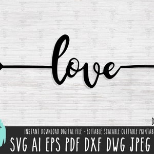 Liefde pijl formulering SVG, liefde script SVG, Selflove vectorbestand, citeer Clipart Cricut silhouet, inspirerende Selflove digitale download 405