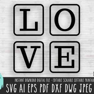Contour d'amour SVG, fichier vectoriel cube d'amour, script d'amour Silhouette Cricut Procreate, téléchargement numérique de la Saint-Valentin amour, mots d'amour svg png 366