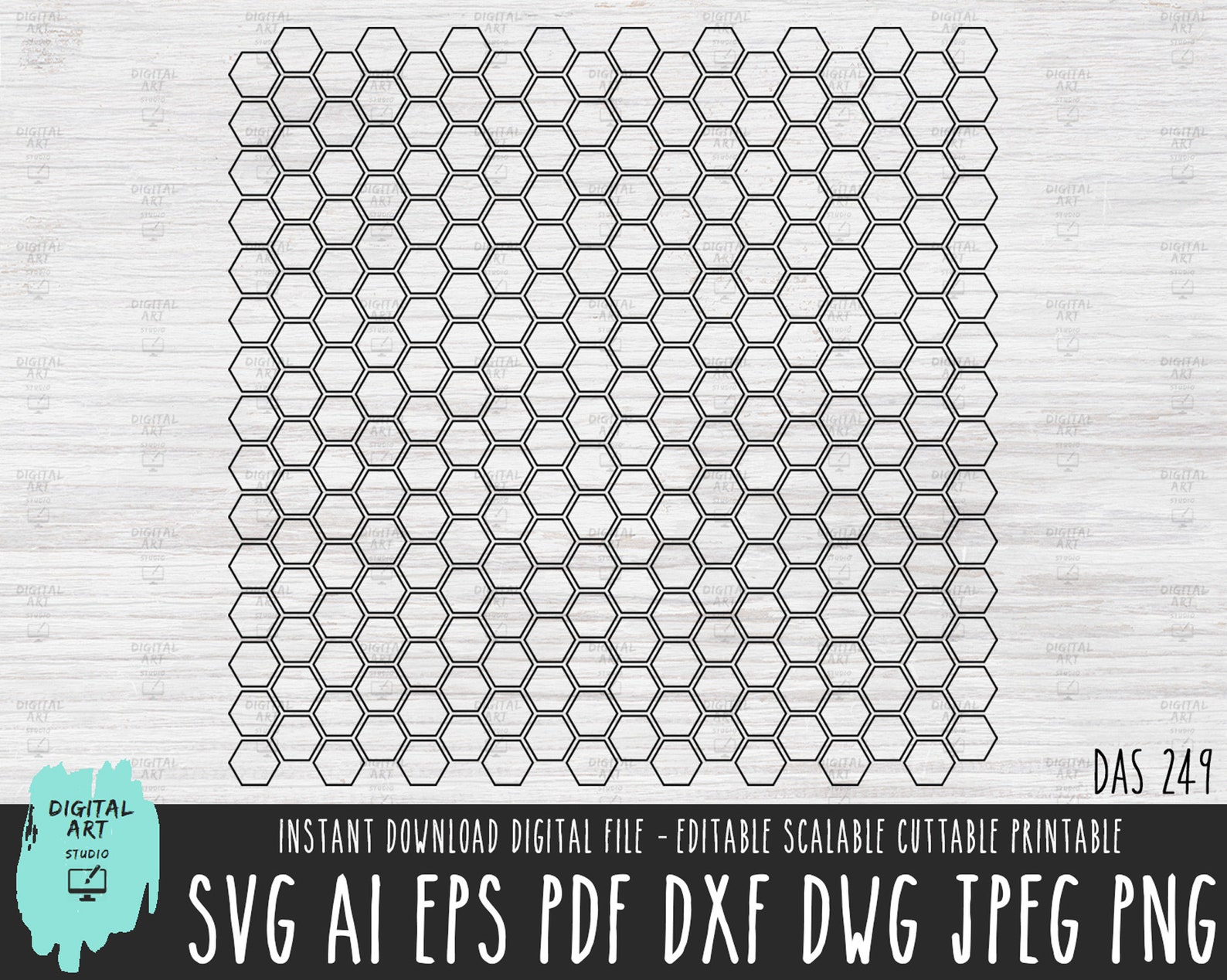 Honeycomb Separated Pattern SVG Honeycomb Vector File Hexagon - Etsy