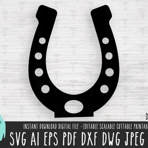 Fer à cheval SVG, téléchargement numérique de fer à cheval, fichier vectoriel de chaussure Western, clipart chaussure de cowboy Cricut Silhouette, chaussure de rodéo cheval png jpg svg 444