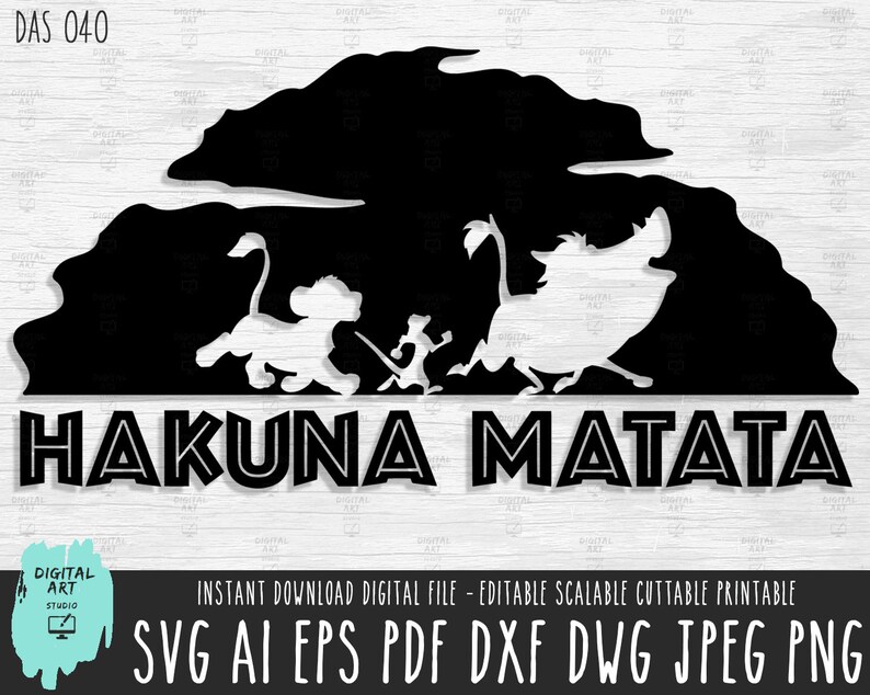 Hakuna Matata Lion King Svghakuna Matata Printable Cut | Etsy