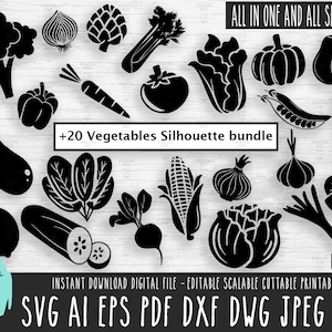 Plus de 20 lots d'icônes de légumes SVG, fichier vectoriel d'éléments végétariens, Illustration végétarienne Cricut/Silhouette/Procreate, téléchargement numérique végétalien png pdf 171