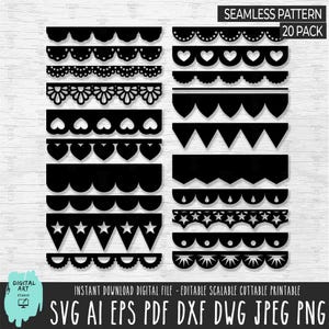 Border svg Bundle, Lace Frame Svg ,Lace Border PNG, Invitation Frame Svg, Lace Border clipart vector png cut file silhouette cricut canva